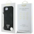 Etui Guess Grained Hot Stamp Peony Triangle Logo MagSafe na iPhone 16e - czarne