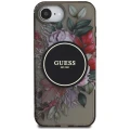 Etui Guess IML Flowers MagSafe na iPhone 16e - czarne