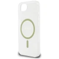 Etui Guess IML Glitter Circle MagSafe na iPhone 16e - przezroczyste