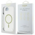 Etui Guess IML Glitter Circle MagSafe na iPhone 16e - przezroczyste