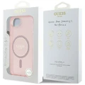 Etui Guess IML Glitter Circle MagSafe na iPhone 16e - różowe