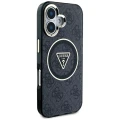 Etui Guess IML Metal Glitter 4G Circle Triangle MagSafe na iPhone 16 - czarne
