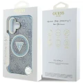 Etui Guess IML Metal Glitter 4G Circle Triangle MagSafe na iPhone 16 - niebieskie
