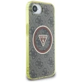Etui Guess IML Metal Glitter 4G Circle Triangle MagSafe na iPhone 16e - brązowe