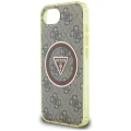 Etui Guess IML Metal Glitter 4G Circle Triangle MagSafe na iPhone 16e - brązowe