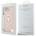 Etui Guess IML Metal Glitter 4G Circle Triangle MagSafe na iPhone 16e - różowe