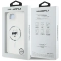 Etui Karl Lagerfeld IML Metal Choupette Head MagSafe na iPhone 16e - białe