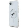 Etui Karl Lagerfeld IML Metal Karl & Choupette Heads MagSafe na iPhone 16e - białe