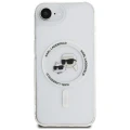 Etui Karl Lagerfeld IML Metal Karl & Choupette Heads MagSafe na iPhone 16e - białe