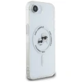 Etui Karl Lagerfeld IML Metal Karl & Choupette Heads MagSafe na iPhone 16e - białe
