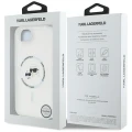 Etui Karl Lagerfeld IML Metal Karl & Choupette Heads MagSafe na iPhone 16e - białe