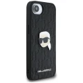 Etui Karl Lagerfeld Monogram Karl Head Pin na iPhone 16e - czarne