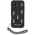 Etui Karl Lagerfeld Saffiano Crystals w/Chain na iPhone 16 - czarne