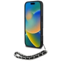 Etui Karl Lagerfeld Saffiano Crystals w/Chain na iPhone 16 - czarne