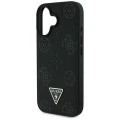 Etui Guess Grained Hot Stamp Peony Triangle Logo MagSafe na iPhone 16 - czarne