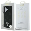 Etui Guess Grained Hot Stamp Peony Triangle Logo MagSafe na iPhone 16 - czarne