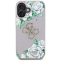 Etui Guess Grained Roses Big 4G logo na iPhone 16 - fioletowe