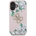 Etui Guess Grained Roses Big 4G logo na iPhone 16 - różowe