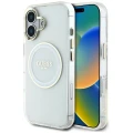 Etui Guess IML Metal Colored Circle Classic Logo MagSafe na iPhone 16 - białe