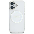 Etui Guess IML Metal Colored Circle Classic Logo MagSafe na iPhone 16 - białe