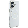 Etui Guess IML Metal Colored Circle Classic Logo MagSafe na iPhone 16 - białe