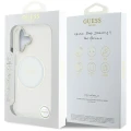 Etui Guess IML Metal Colored Circle Classic Logo MagSafe na iPhone 16 - białe