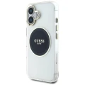 Etui Guess IML Metal Colored Circle Classic Logo MagSafe na iPhone 16 - czarne