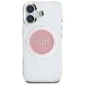 Etui Guess IML Metal Colored Circle Classic Logo MagSafe na iPhone 16 - różowe