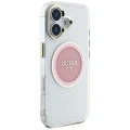 Etui Guess IML Metal Colored Circle Classic Logo MagSafe na iPhone 16 - różowe