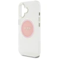 Etui Guess IML Metal Colored Circle Classic Logo MagSafe na iPhone 16 - różowe