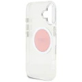 Etui Guess IML Metal Colored Circle Classic Logo MagSafe na iPhone 16 - różowe