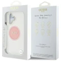 Etui Guess IML Metal Colored Circle Classic Logo MagSafe na iPhone 16 - różowe