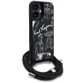 Etui Karl Lagerfeld Crossbody Grained Pattern & Logo do iPhone 16 - czarne