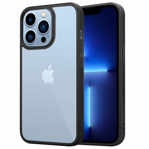 Etui do iPhone 13 Pro, przeźroczysty tył, kolorowe ramki