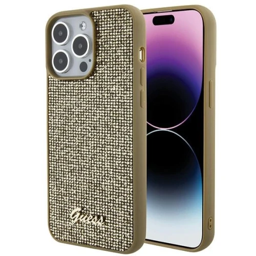Etui Guess Disco Metal Script na iPhone 15 Pro Max - złote