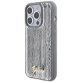 Etui Guess Sequin Script Metal na iPhone 15 Pro Max - srebrne