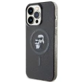 Etui Karl Lagerfeld Karl&Choupette Glitter MagSafe na iPhone 15 Pro Max - czarne