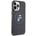 Etui Karl Lagerfeld Karl&Choupette Glitter MagSafe na iPhone 15 Pro Max - czarne