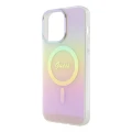 Etui Guess IML Iridescent MagSafe do iPhone 15 Pro Max - różowe