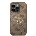 Etui Guess 4G Big Metal Logo do iPhone 15 Pro Max - brązowe