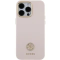 Etui Guess Silicone Logo Strass 4G na iPhone 15 Pro Max - różowe