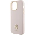Etui Guess Silicone Logo Strass 4G na iPhone 15 Pro Max - różowe