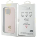 Etui Guess Silicone Logo Strass 4G na iPhone 15 Pro Max - różowe