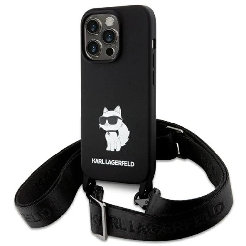Etui Karl Lagerfeld Crossbody Silicone Choupette do iPhone 15 Pro Max - czarne