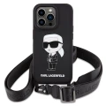 Etui Karl Lagerfeld Crossbody Silicone Ikonik do iPhone 15 Pro Max - czarne