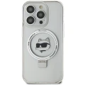 Etui Karl Lagerfeld Ring Stand Choupette Head MagSafe do iPhone 15 Pro Max - białe