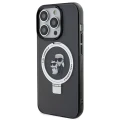 Etui Karl Lagerfeld Ring Stand Karl&Choupettte MagSafe do iPhone 15 Pro Max - czarne