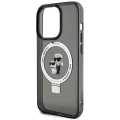 Etui Karl Lagerfeld Ring Stand Karl&Choupettte MagSafe do iPhone 15 Pro Max - czarne