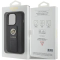 Etui Guess Grip Stand 4G Saffiano Strass na iPhone 15 Pro Max - czarne