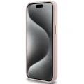 Etui Guess Silicone Script Metal Logo & Frame na iPhone 15 Pro Max - różowe
